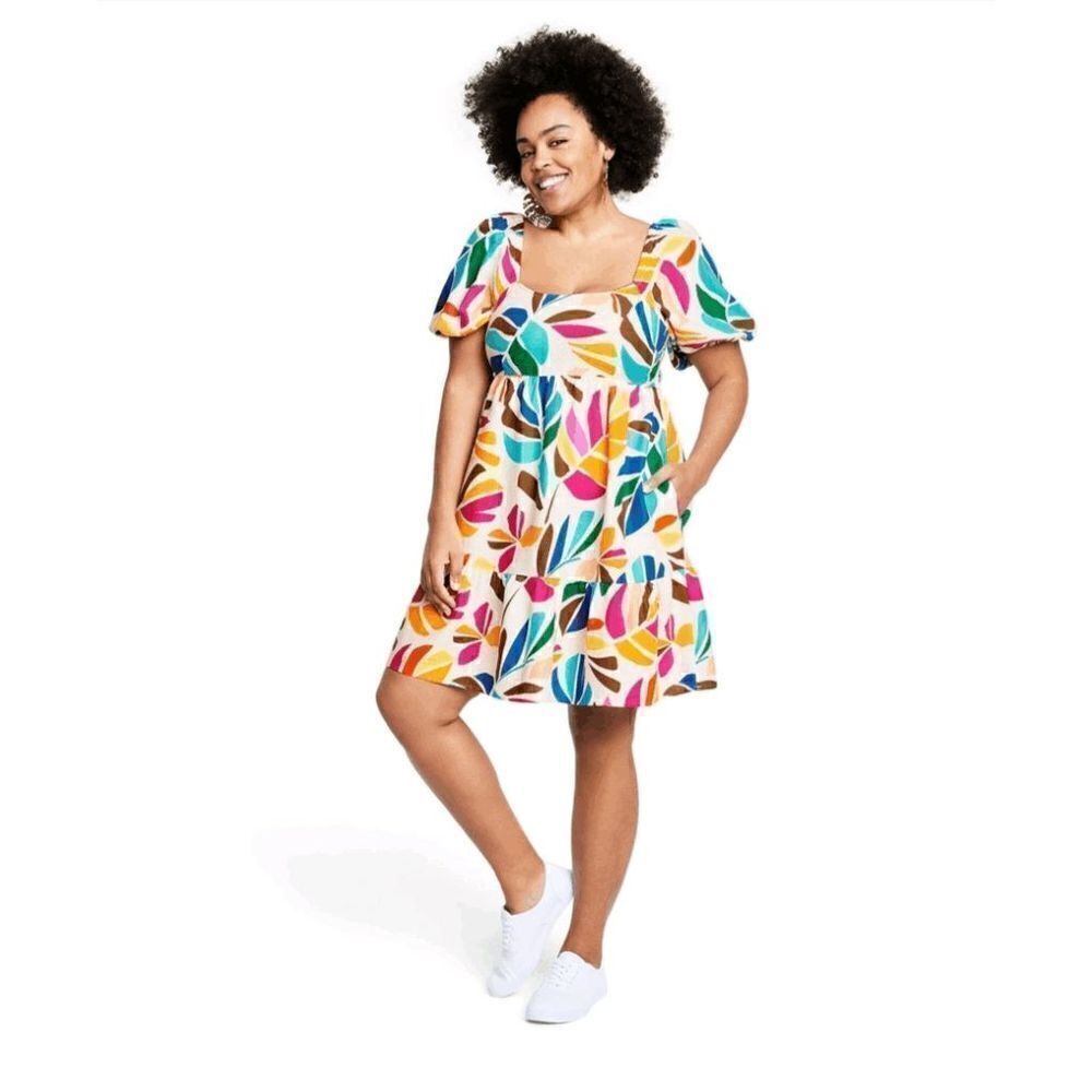 Tabitha Brown multicolor botanical print dress size XXS